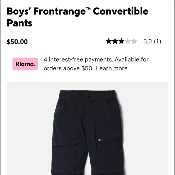 Youth xl convertible Columbia pants new with tags - Picture 1 of 3